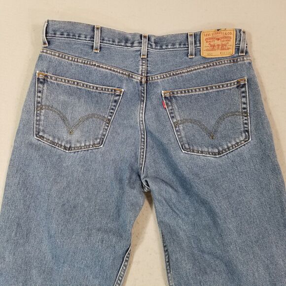 Levi's 550 jeans men's 38x30 relaxed fit straight blue denim pants - Picture 7 of 12